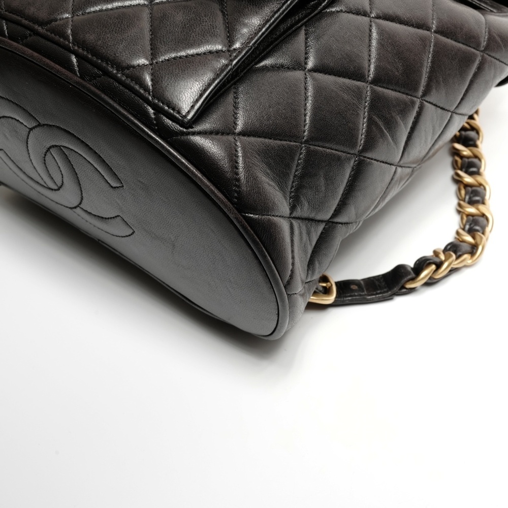 CHANEL No. 3 1994-1996 Lambskin Duma Matelasse Backpack/Daypack in Black - Picture 6 of 15